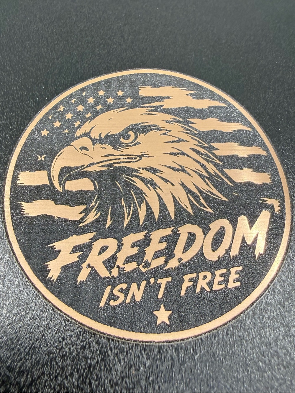 Bronze Freedom Isn’t Free Eagle Emblem Sticker